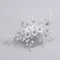 Pearl Flower Hair Comb Set - White Pearl