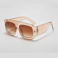 Oversized Gradient Shield Sunglasses - Light Coffee