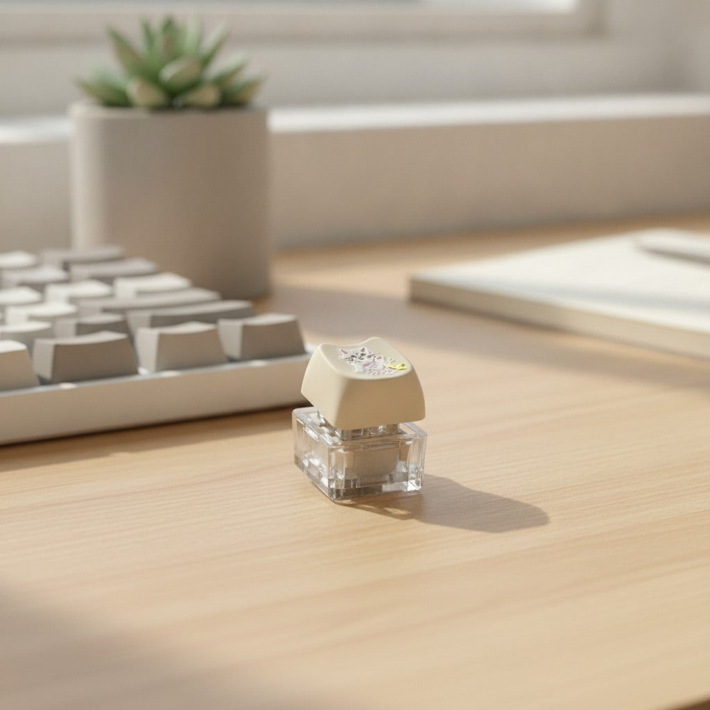 Mini Keyboard Key Charm Set - Light Brown