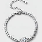 Cubic Zirconia Tennis Bracelet - Silver