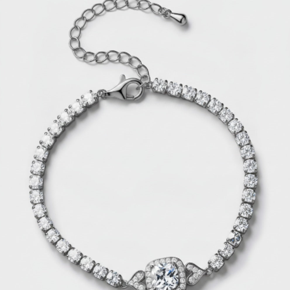 Cubic Zirconia Tennis Bracelet - Silver