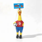 World Cup Soccer Fan Screaming Chicken Squeeze Toy - Red 1