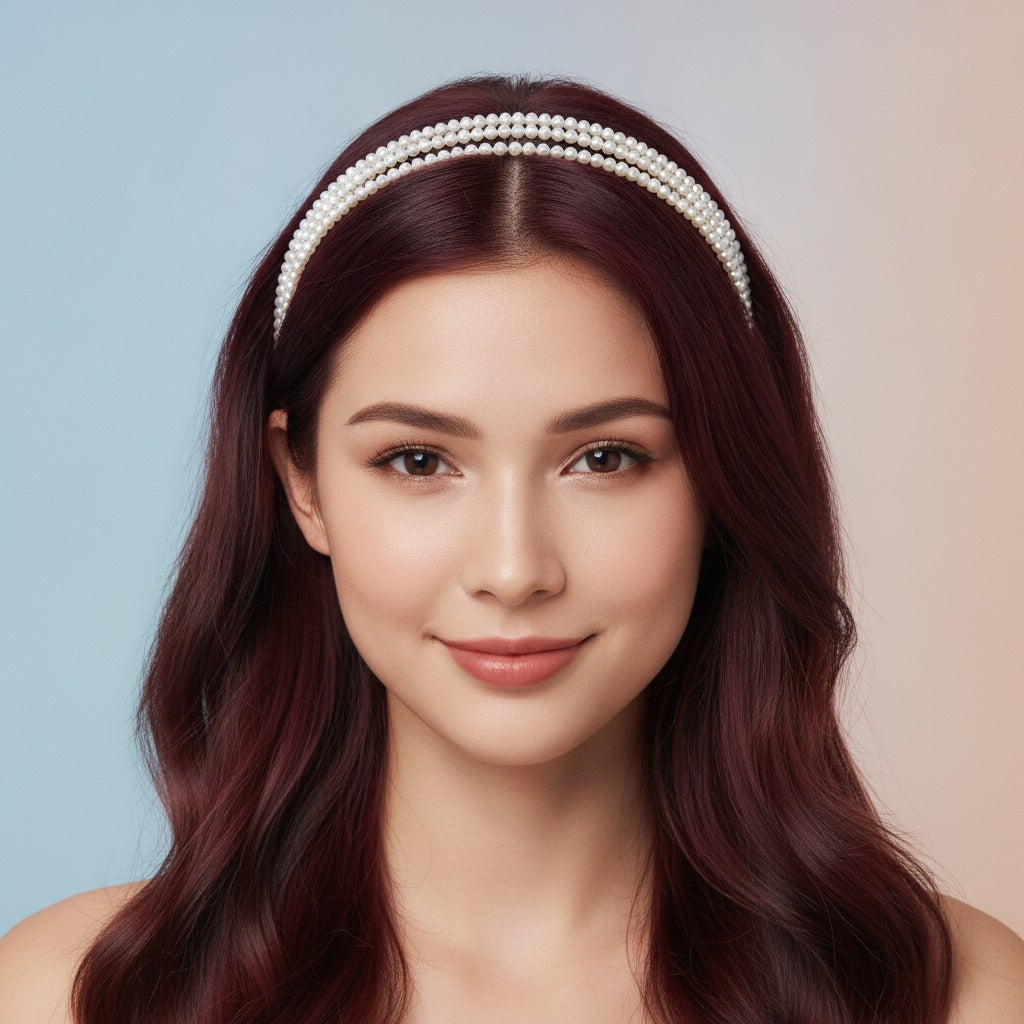 Triple Row Pearl Headband