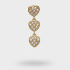 Pearl Heart Drop Chandelier Earrings Gold – jewelry (view 1)