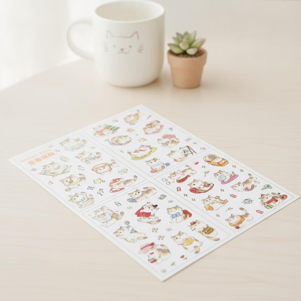 Black Cat Sticker Sheet Set - Golden Vibes