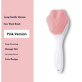 Popular facial cleansing brush with soft bristles and silicone. - Pink