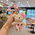 Cute Bear Plush Keychain Bag Charm - Pink