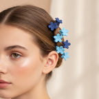 Blue Flower Hair Clips Set Blue Flowers