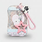 Pink Star Charm Clear Pouch Keychain – novelty & toys (view 1)