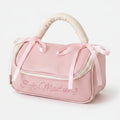 Soft Madeing Bow Handle Cosmetic Bag - Blush Pink