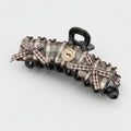 Checkered Lace Hair Claw With Bow And Beads – hair accessories (view 1)