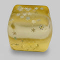 Yellow Glitter Snowflake Glass Cube Ornament – novelty & toys (view 1)