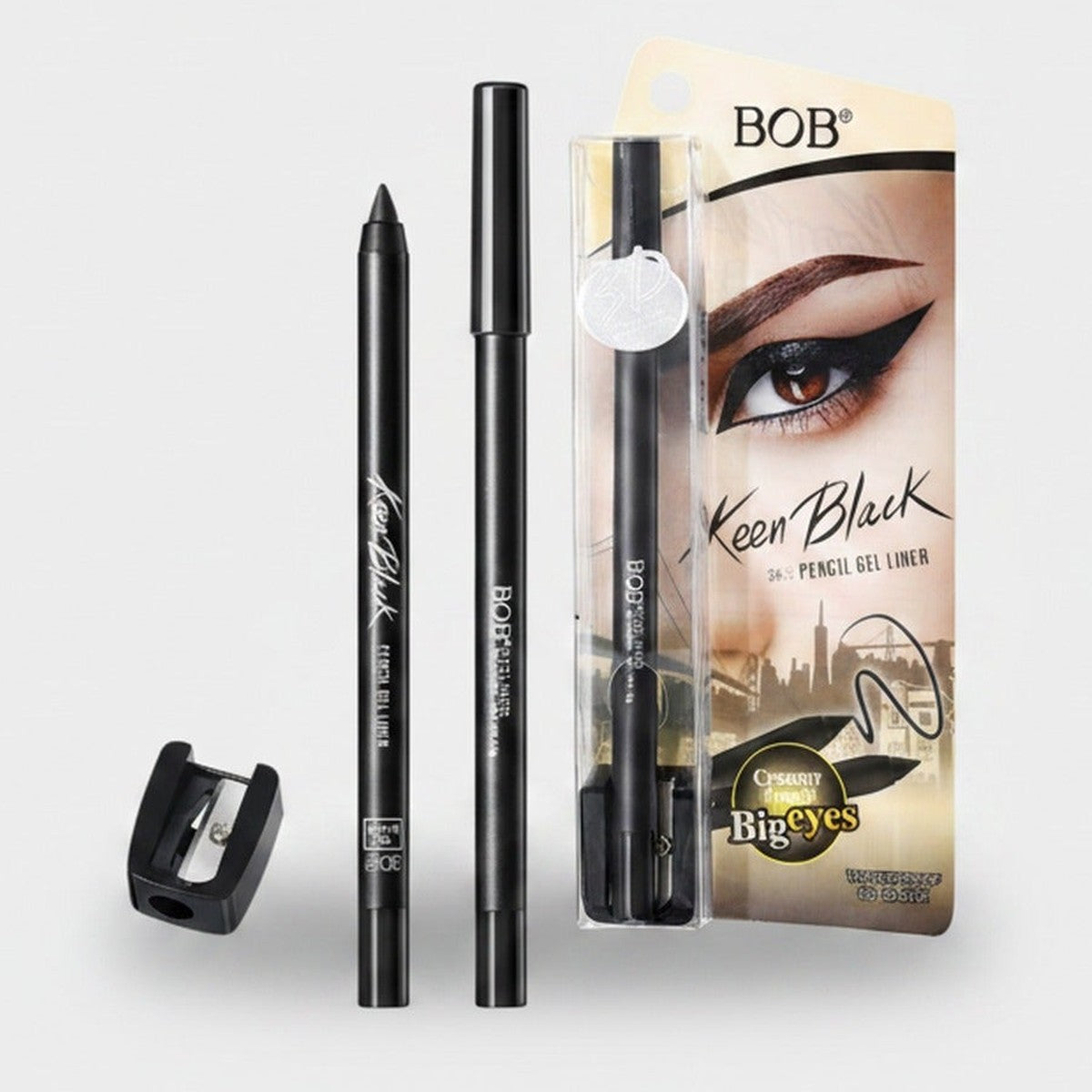 Black Pencil Gel Eyeliner Set With Sharpener – Korean beauty tool (view 1)