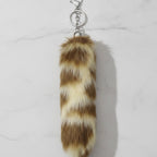 Fuzzy Striped Tail Bag Charm - Light Brown Stripe