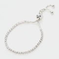 Cubic Zirconia Adjustable Tennis Bracelet - Silver White Diamond – jewelry (view 1)