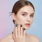Sparkle Mix Press-On Nail Set - Forest & Gold
