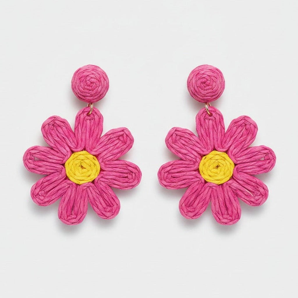 Pom Pom Petal Drop Earrings - Type 5