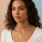 Initial Letter Pendant Necklace - Gold