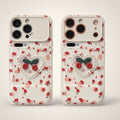 White 3D Cherry Heart Sliding Camera iPhone Case – tech (view 1)