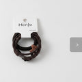 Black Ribbed Hair Band With Brown Heart Charm – hair accessories (view 1)