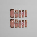 Leopard Bow Press-On Nails - Type 6