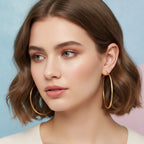 Textured Gold Hoop Earrings