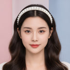 Layered Pearl Beaded Headband - Cream Pearl