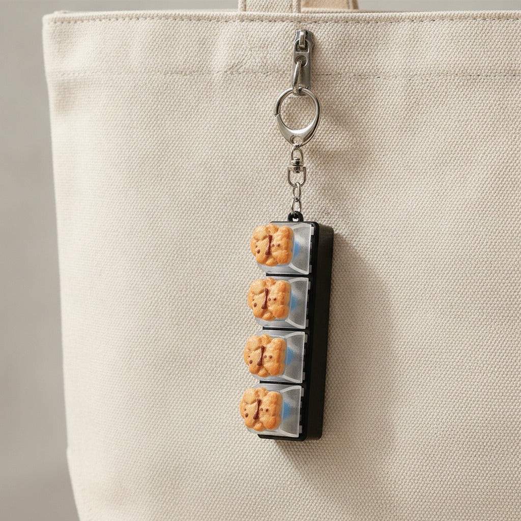 Angry Cookie Keychain - Black Base