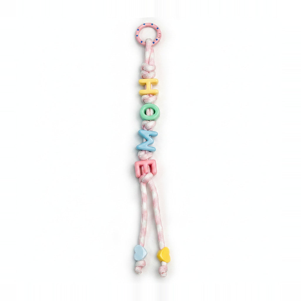 Beaded Letter Charm Keychain - Type 3