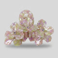 Pearl Flower Crystal Hair Claw - Pink Green 10.5cm – hair accessories (view 1)