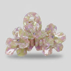 Pearl Flower Crystal Hair Claw - Pink Green 10.5cm – hair accessories (view 1)
