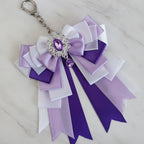 Layered Ribbon Bow Bag Charm - Lavender