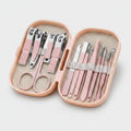 Manicure Nail Care Set Pink Leather Case – Korean nail care (view 1)