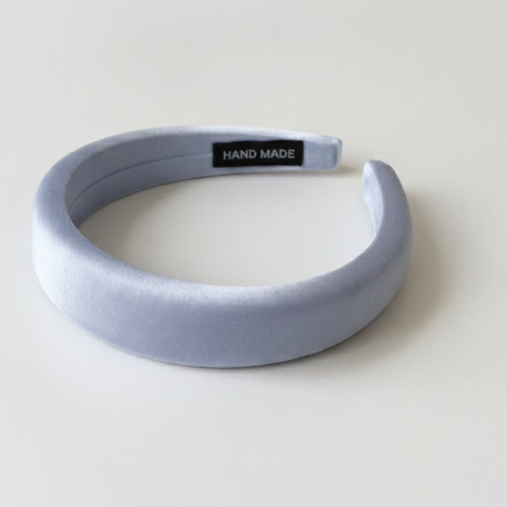 Padded Satin Wide Headband - Celebrity Style Headband - Blue – hair accessories (view 1)