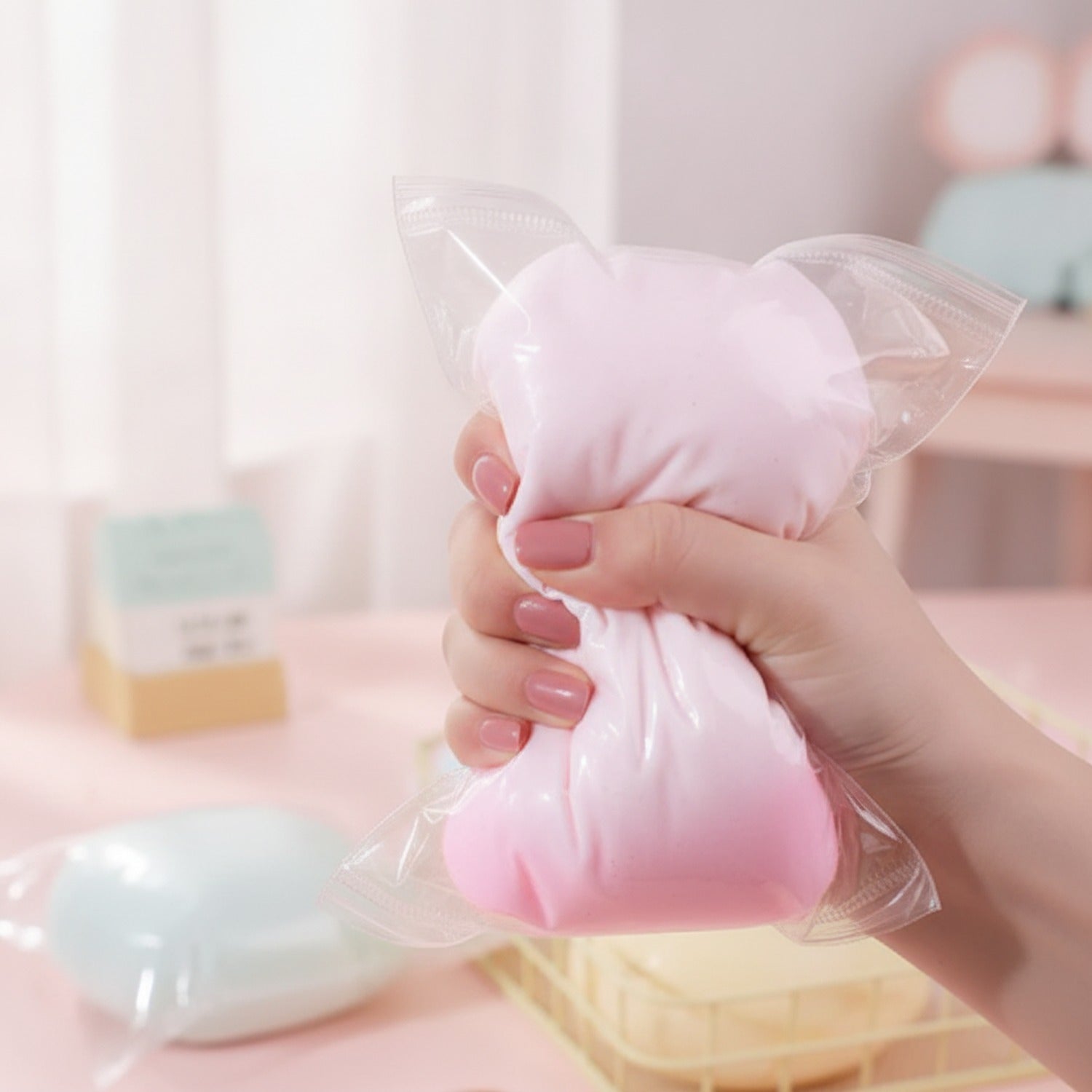 Squishy Cheese Ball Plush Pink