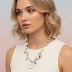 Beaded Ocean Charm Layered Necklace - Type 7