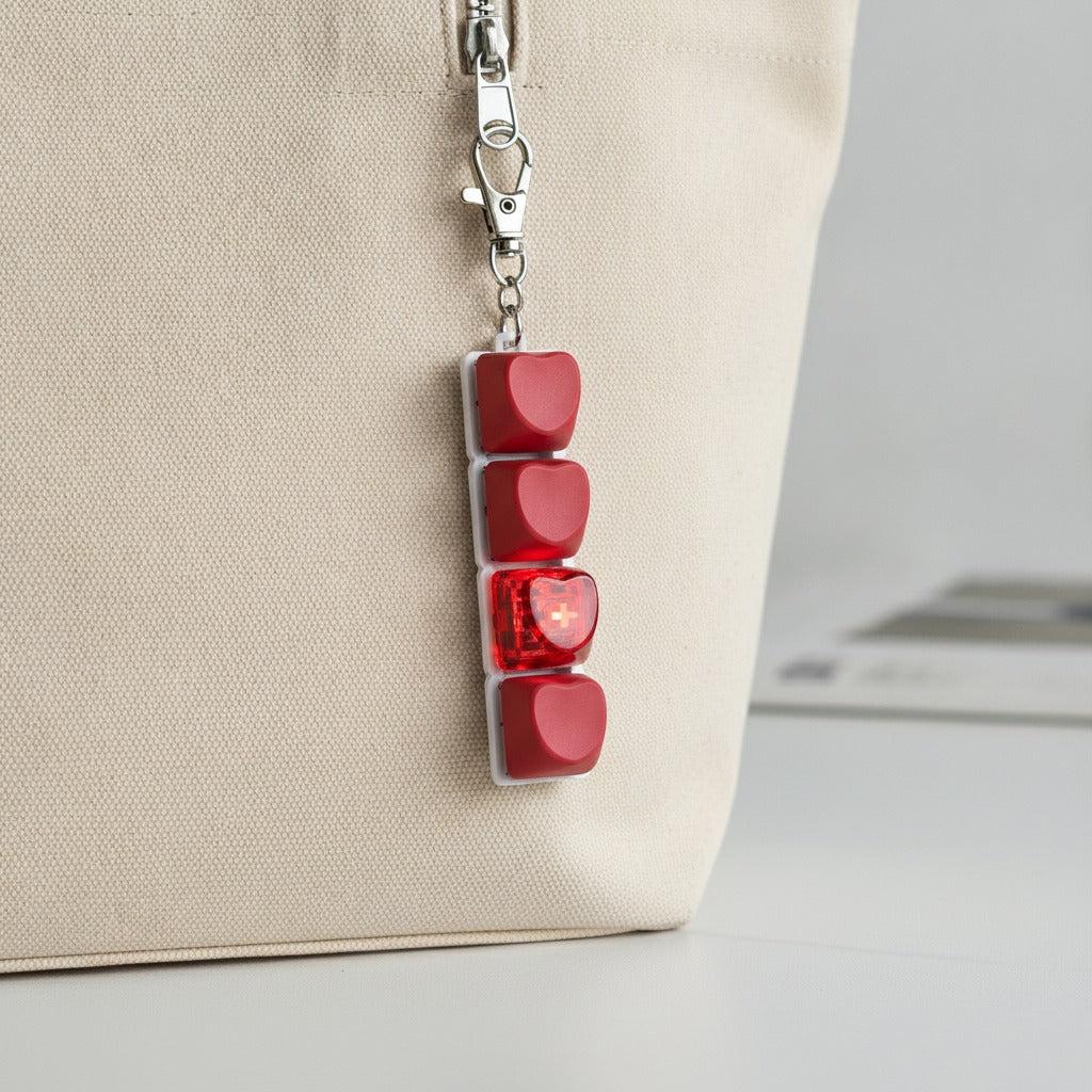Light-Up Heart Keychain - Red