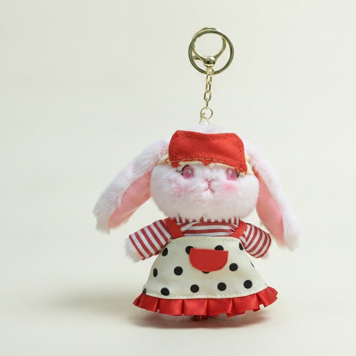 Cute Dressed Bunny Plush Keychain – novelty & toys (view 1)