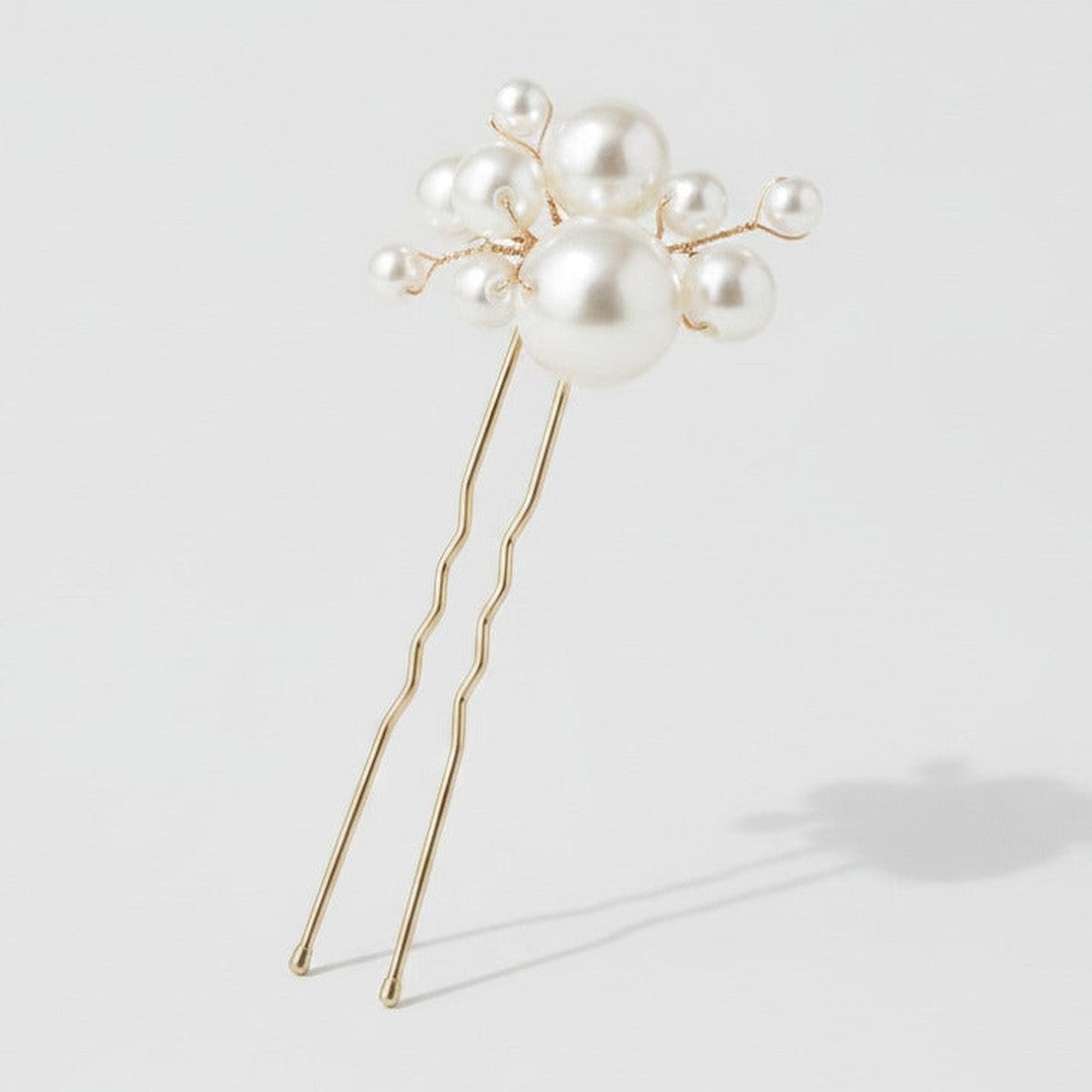 Pearl Hair Pin Set - Gold & White Pearl