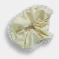 Cream Lace Scrunchie With Pearl Beaded Edge – hair accessories (view 1)