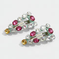 Sparkle Rhinestone Hair Clip Duo - Green Accent – hair accessories (view 1)