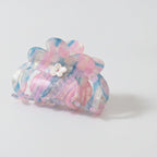 Flower Hair Claw Clip - Blue & Pink 8cm – hair accessories (view 1)