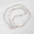 Beaded Phone Charm Strap - Silver Heart