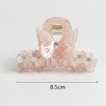 Butterfly Hair Claw With Rhinestone Beads - Rainbow Pink – hair accessories (view 1)