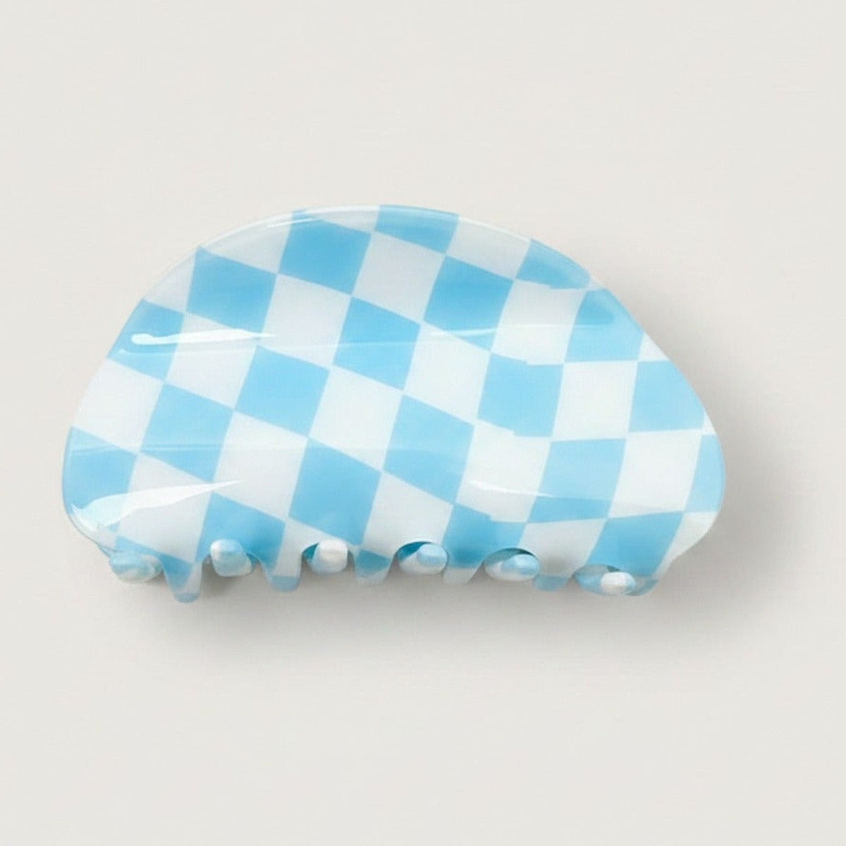 Hair Claws - Blue & White Plaid 8.5cm – hair accessories (view 1)