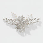 Crystal Floral Hair Comb Silver White Diamond