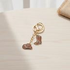 Western Charm Keychain Set - Cowboy Boots, Brown