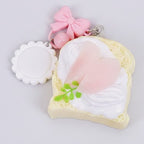 Peach Toast Squishy Keychain
