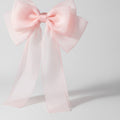 Sheer Bow Hair Claw - Blush Pink