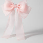 Sheer Bow Hair Claw - Blush Pink